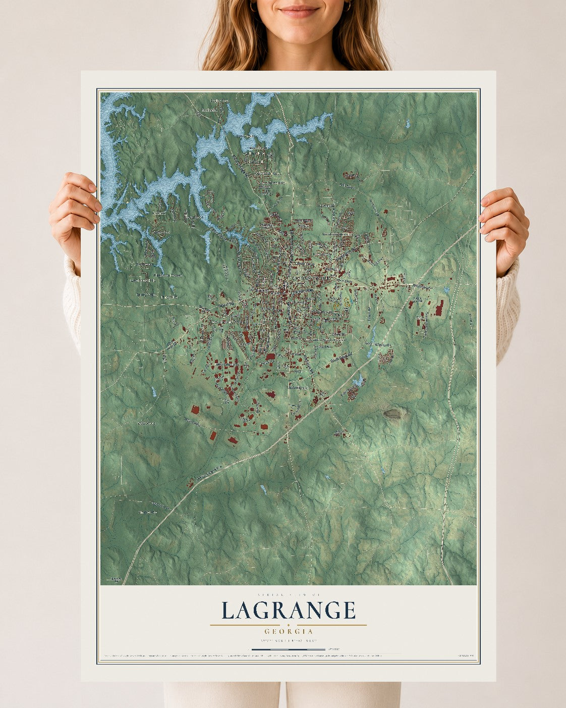 LaGrange, Georgia map print, 24" x 36" Archival Matte Print mockup