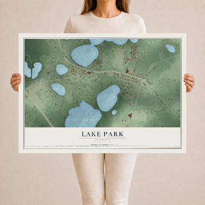Lake Park, Georgia map print, 24" x 36" Archival Matte Print mockup