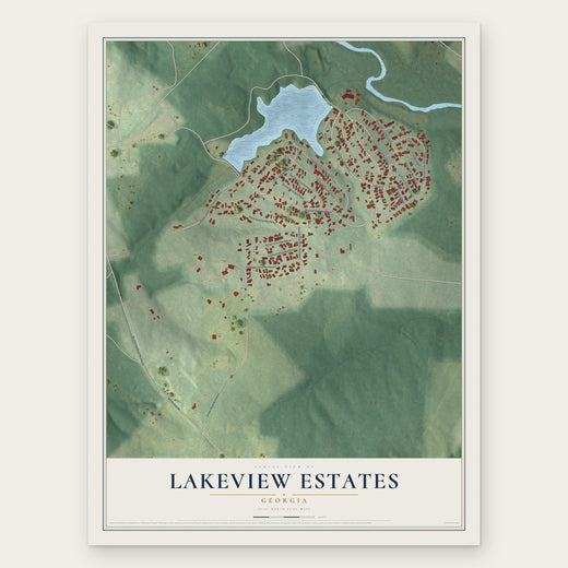 Lakeview Estates, Georgia map print, the full design