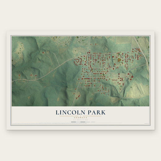 Lincoln Park, Georgia map print, the full design