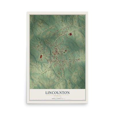 Lincolnton, Georgia map print, 12" x 18" Archival Matte Print mockup