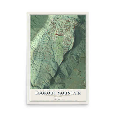 Lookout Mountain, Georgia map print, 12" x 18" Archival Matte Print mockup