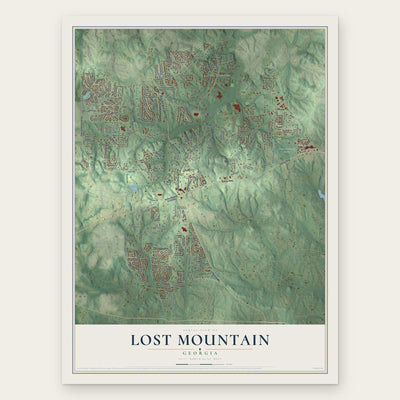 Lost Mountain, Georgia map print, the full design