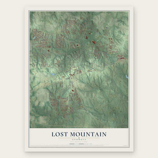 Lost Mountain, Georgia map print, the full design