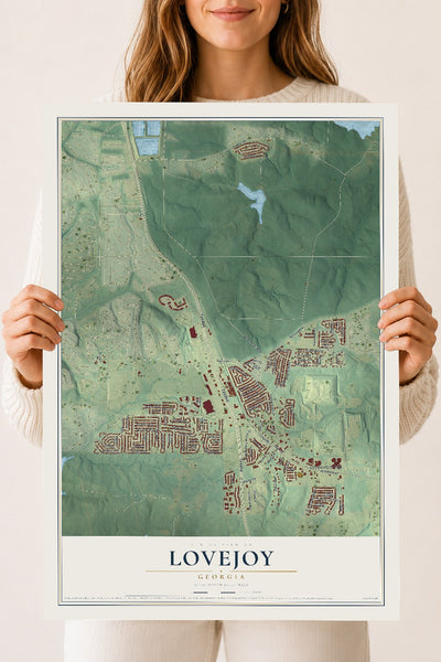 Lovejoy, Georgia map print, 18" x 24" Archival Matte Print mockup