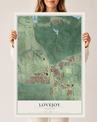 Lovejoy, Georgia map print, 24" x 36" Archival Matte Print mockup