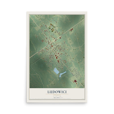 Ludowici, Georgia map print, 12" x 18" Archival Matte Print mockup