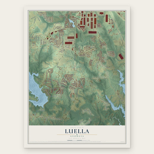 Luella, Georgia map print, the full design