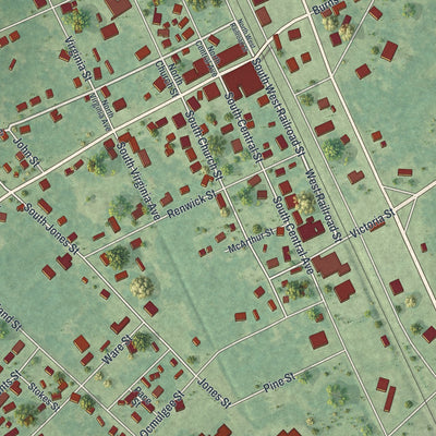 Close-up 1 of the Lumber City, Georgia map artwork
