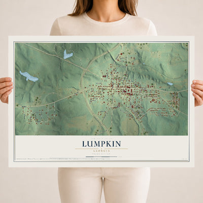 Lumpkin, Georgia map print, 18" x 24" Archival Matte Print mockup