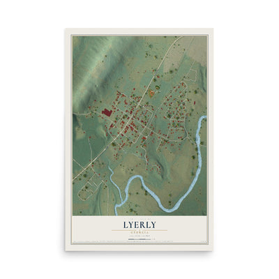 Lyerly, Georgia map print, 12" x 18" Archival Matte Print mockup