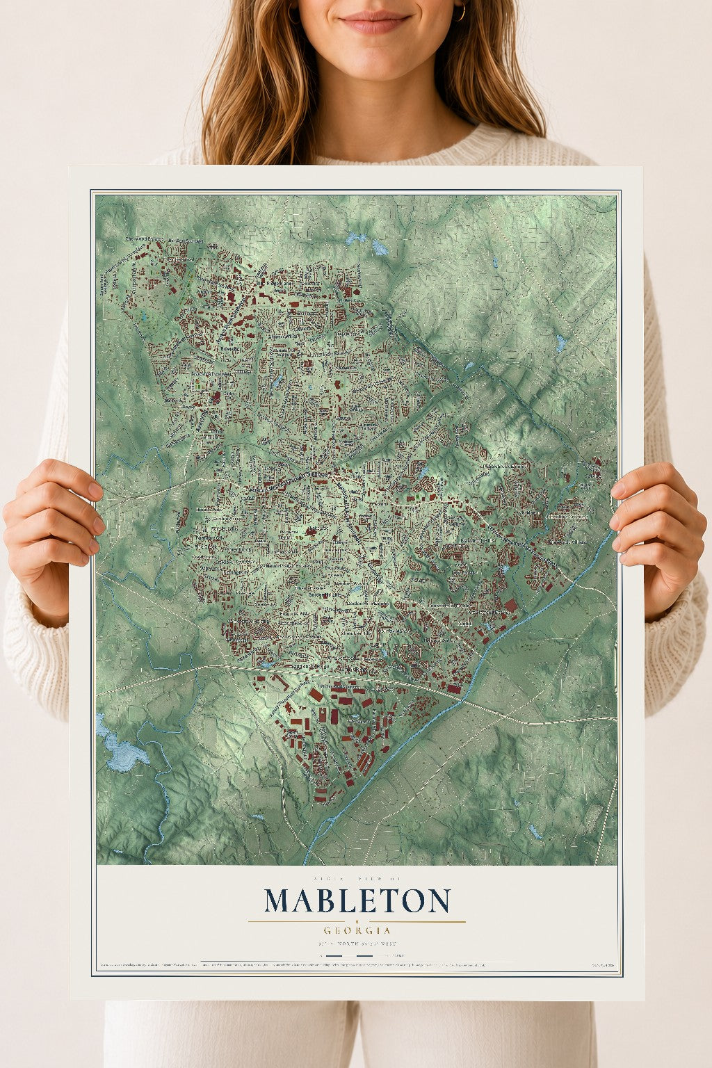 Mableton, Georgia map print, 18" x 24" Archival Matte Print mockup