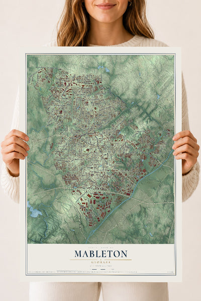 Mableton, Georgia map print, 18" x 24" Archival Matte Print mockup