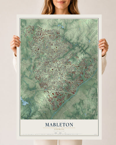 Mableton, Georgia map print, 24" x 36" Archival Matte Print mockup