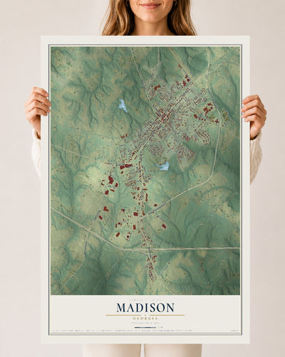 Madison, Georgia map print, 24" x 36" Archival Matte Print mockup