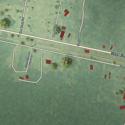 Close-up 1 of the Manassas, Georgia map artwork