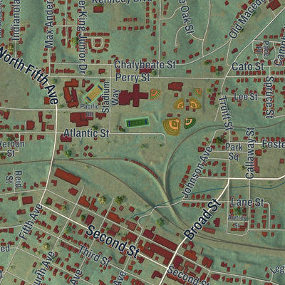 Close-up 1 of the Manchester, Georgia map artwork