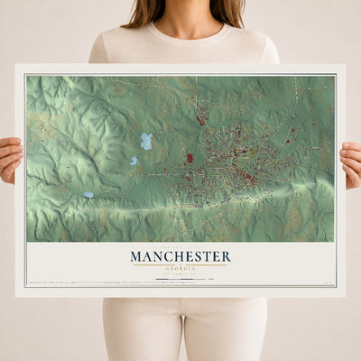 Manchester, Georgia map print, 18" x 24" Archival Matte Print mockup