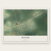 Manor, Georgia map print, the full design