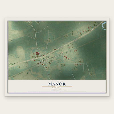 Manor, Georgia map print, the full design