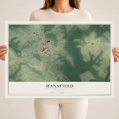 Mansfield, Georgia map print, 18" x 24" Archival Matte Print mockup