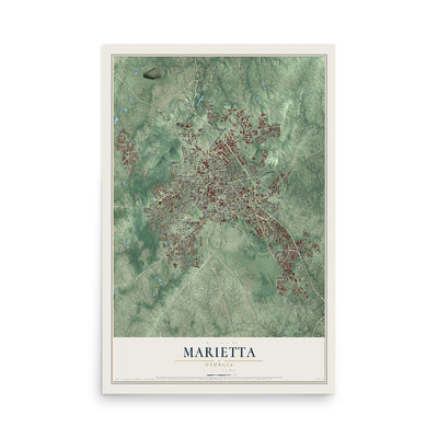 Marietta, Georgia map print, 12" x 18" Archival Matte Print mockup