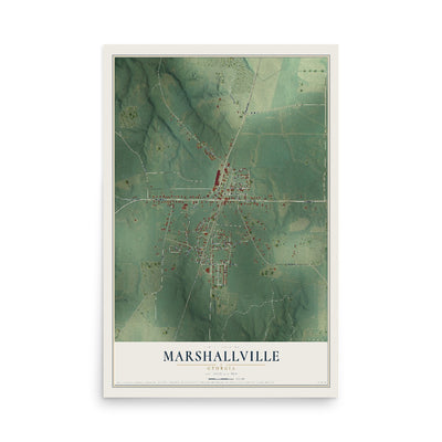 Marshallville, Georgia map print, 12" x 18" Archival Matte Print mockup