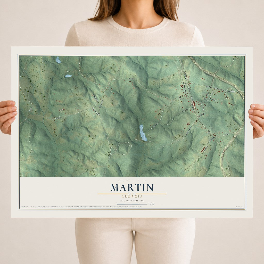 Martin, Georgia map print, 18" x 24" Archival Matte Print mockup