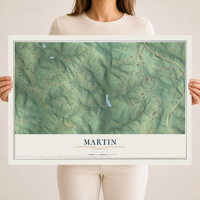 Martin, Georgia map print, 18" x 24" Archival Matte Print mockup