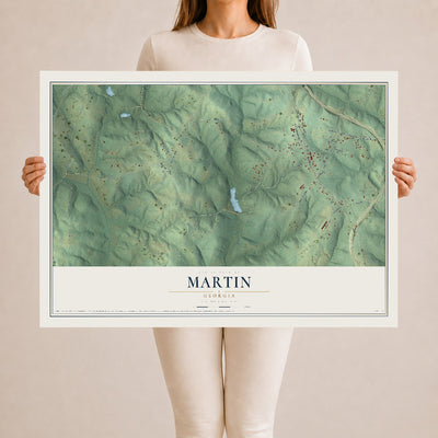 Martin, Georgia map print, 24" x 36" Archival Matte Print mockup