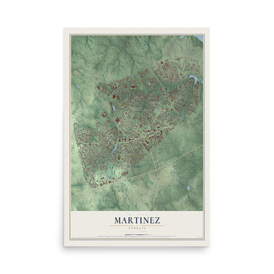 Martinez, Georgia map print, 12" x 18" Archival Matte Print mockup