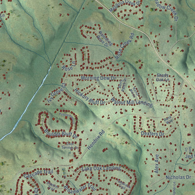 Close-up of the map of Matt, Georgia print showing street and building detail