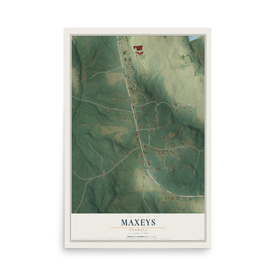Maxeys, Georgia map print, 12" x 18" Archival Matte Print mockup