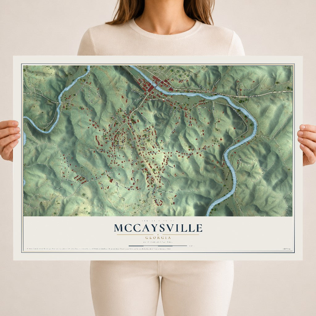 McCaysville, Georgia map print, 18" x 24" Archival Matte Print mockup