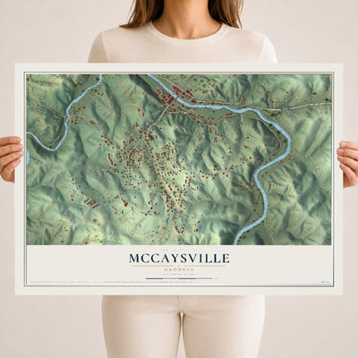McCaysville, Georgia map print, 18" x 24" Archival Matte Print mockup