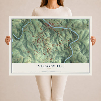 McCaysville, Georgia map print, 24" x 36" Archival Matte Print mockup