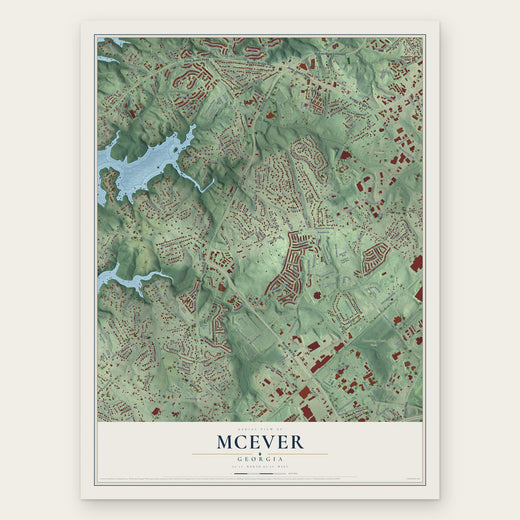 McEver, Georgia map print, the full design