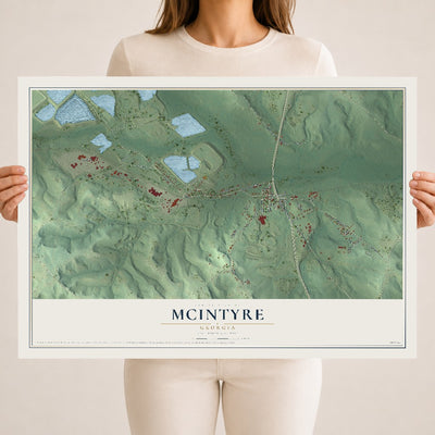 McIntyre, Georgia map print, 18" x 24" Archival Matte Print mockup