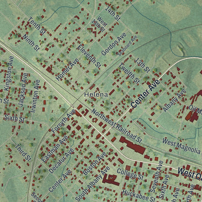Close-up 1 of the McRae-Helena, Georgia map artwork