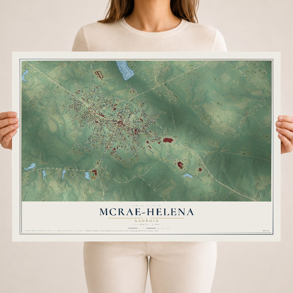 McRae-Helena, Georgia map print, 18" x 24" Archival Matte Print mockup