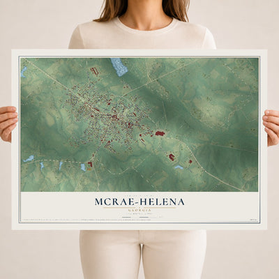 McRae-Helena, Georgia map print, 18" x 24" Archival Matte Print mockup