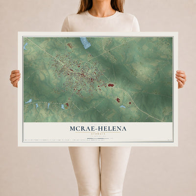 McRae-Helena, Georgia map print, 24" x 36" Archival Matte Print mockup
