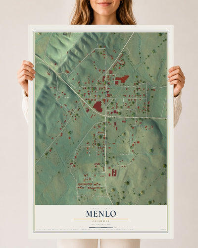 Menlo, Georgia map print, 24" x 36" Archival Matte Print mockup