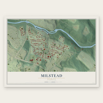 Milstead, Georgia map print, the full design