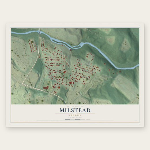 Milstead, Georgia map print, the full design
