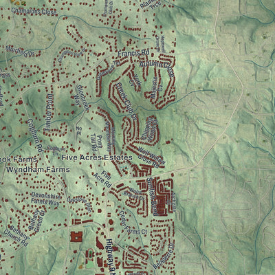 Close-up 1 of the Milton, Georgia map artwork