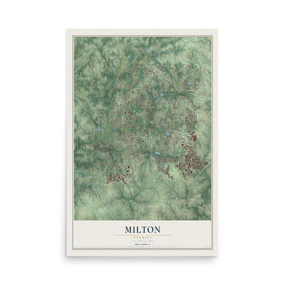 Milton, Georgia map print, 12" x 18" Archival Matte Print mockup