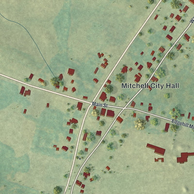Close-up 1 of the Mitchell, Georgia map artwork