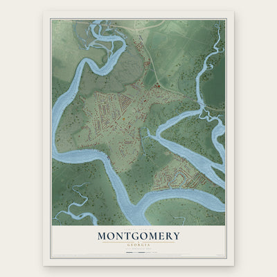 Montgomery, Georgia map print, the full design