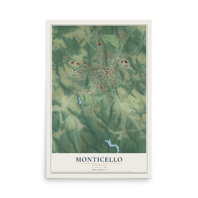 Monticello, Georgia map print, 12" x 18" Archival Matte Print mockup